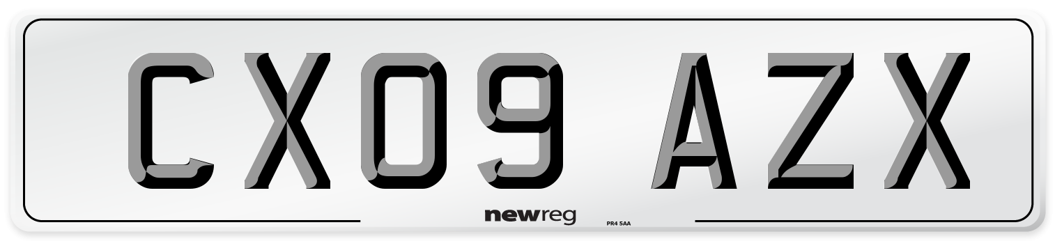 CX09 AZX Number Plate from New Reg